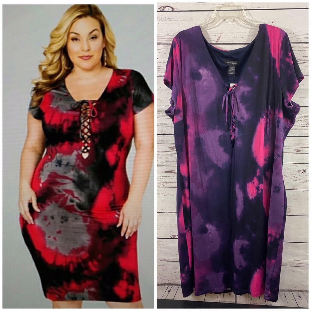💜💓🖤 Tie Dye BodyCon Dress Size 26/28